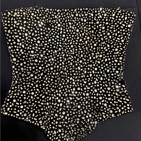 Babyboo Elegant Black Sequin Strapless Corset - Picture 2 of 4